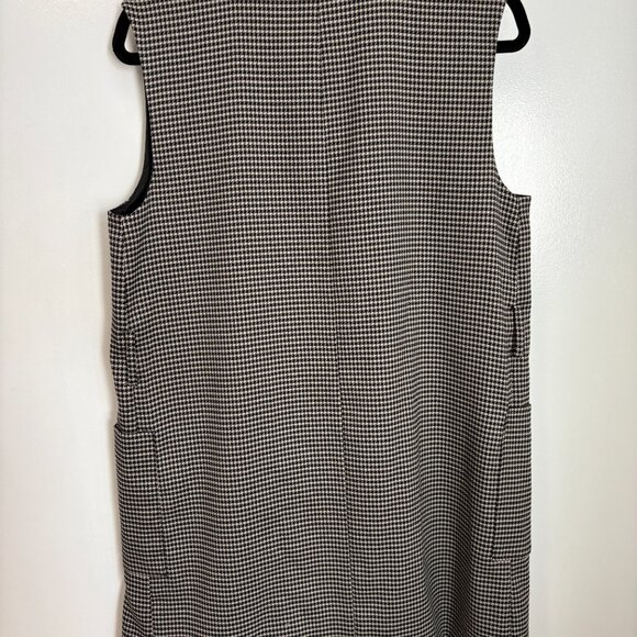Zara Houndstooth Open Sleeveless Coat - Black & white - size small - Picture 5 of 5
